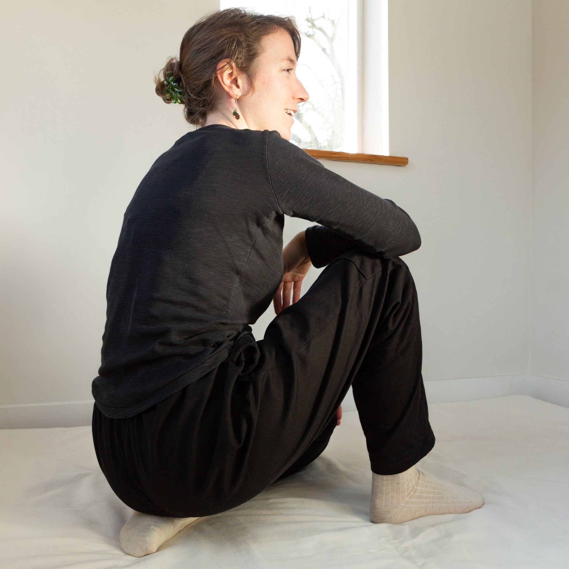 Abi is wearing Small